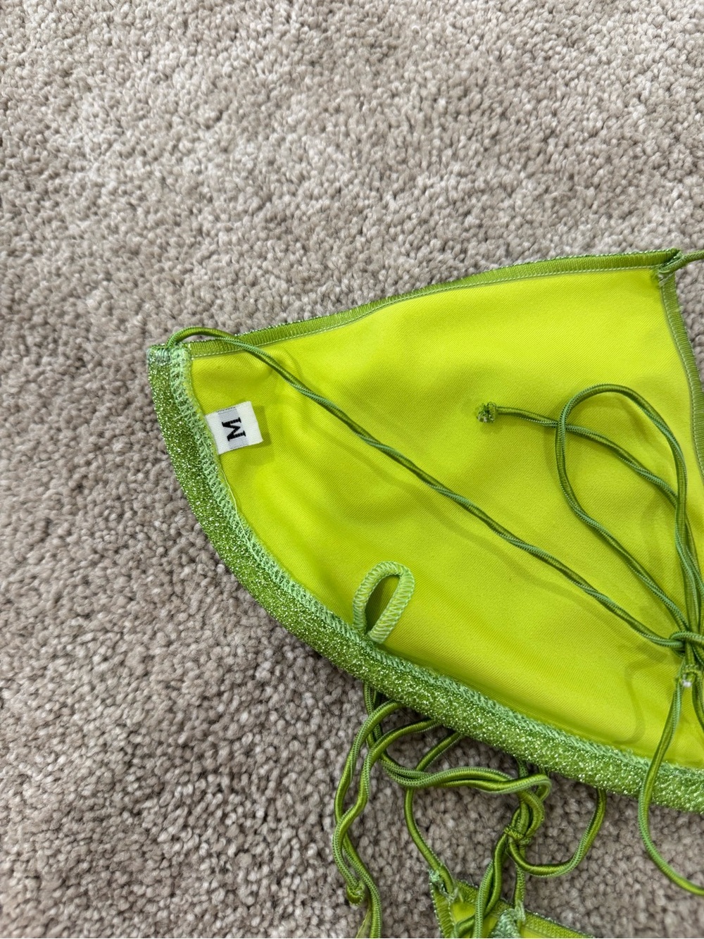 Oseree lumiere Sparkling Green Triangle Bikini - Picture 5 of 6
